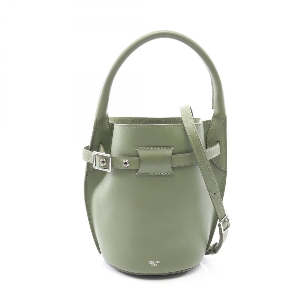 Celine Bag Bucket Handbag Leather Green